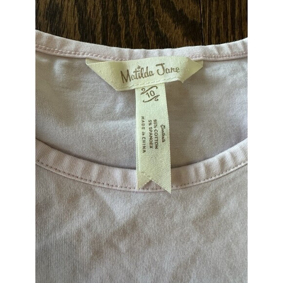 Matilda Jane Light Pink Puff Sleeve Shirred Layering Shirt Size 10 Ruched Top - Picture 2 of 6